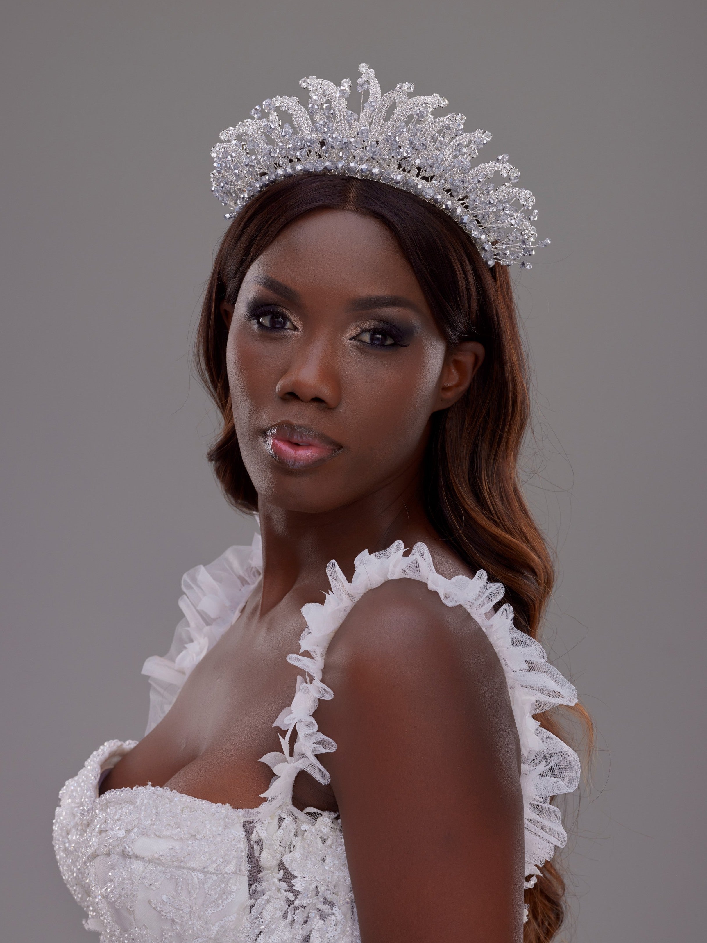 Sparkling Crystal Crown – Colorful Options for Wedding Dresses, Engagements, Henna and Special Occasions