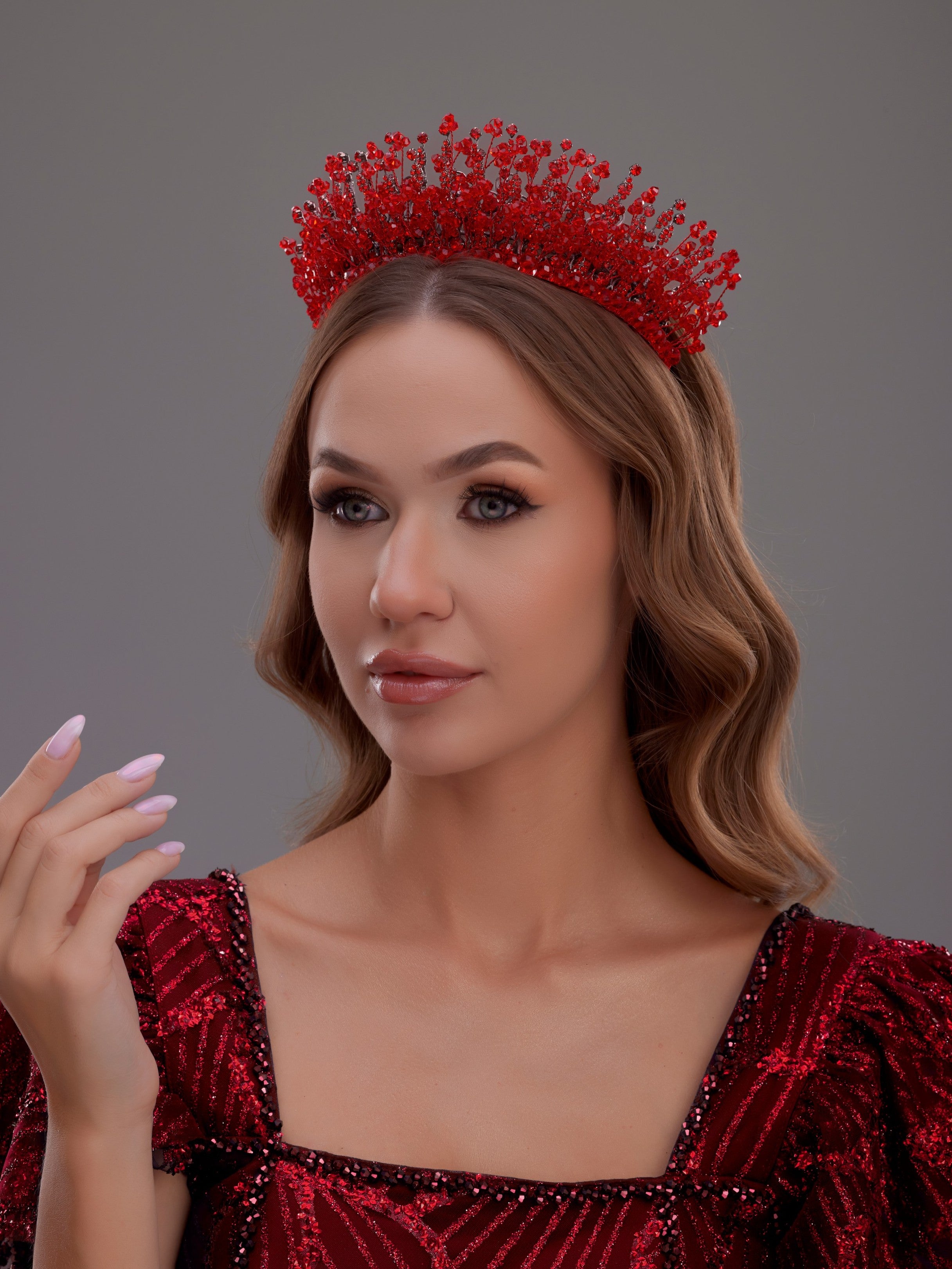 Sparkling Crystal Stone Bridal Tiara – Handmade Elegant Princess Tiara