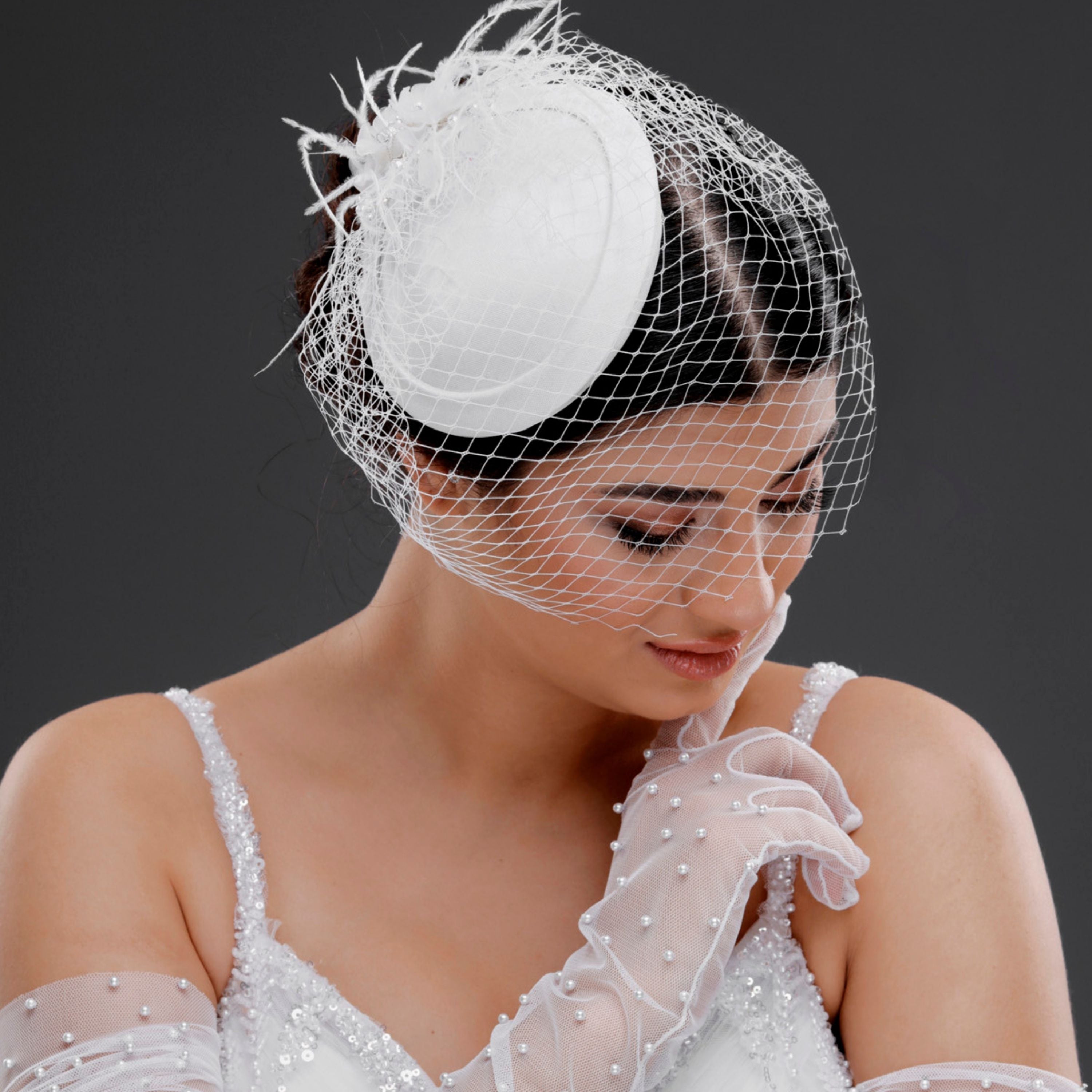 beyaz aksesuar,beyaz nikah şapkası, beyaz gelin şapkası,