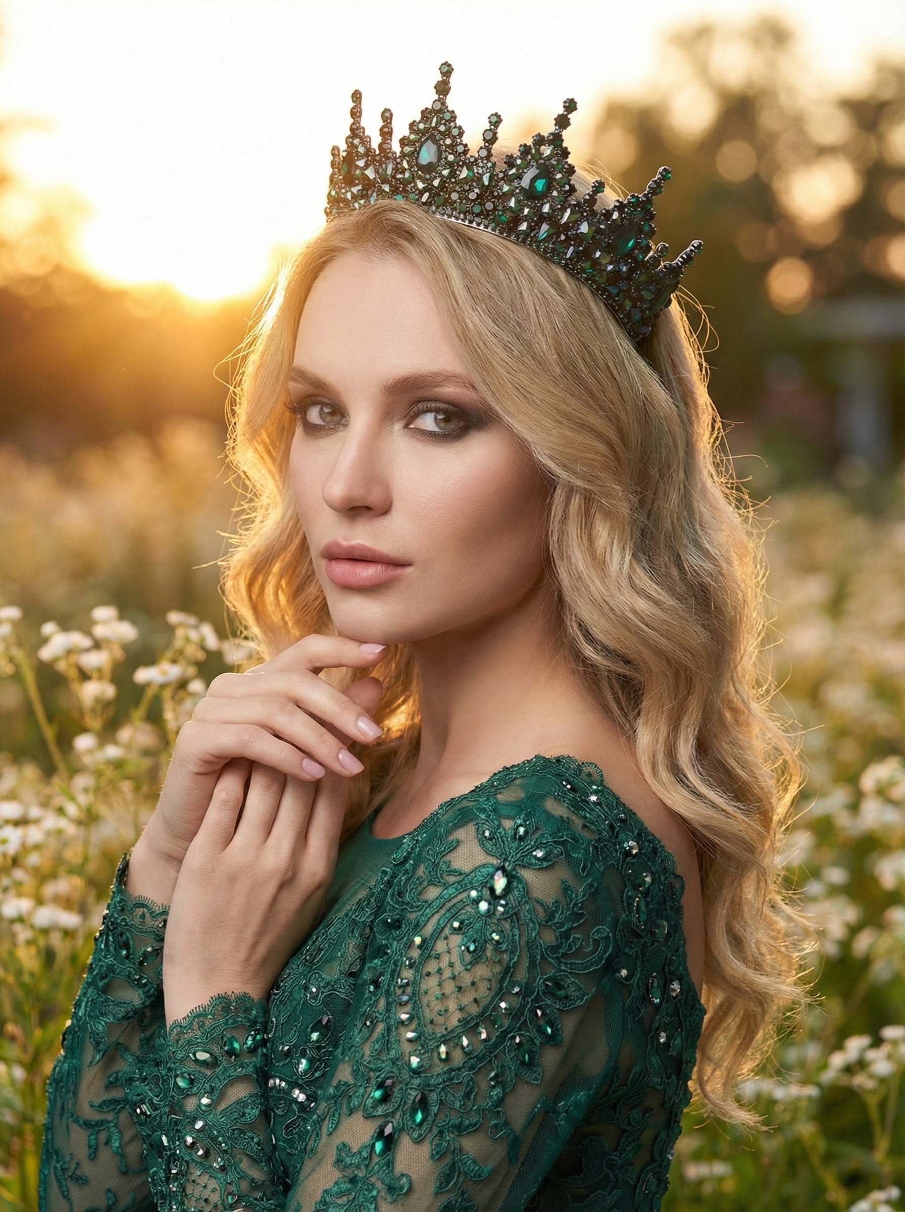 El Yapımı Kristal Taç – Işıltılı ve Göz Alıcı Özel Gün Aksesuarı