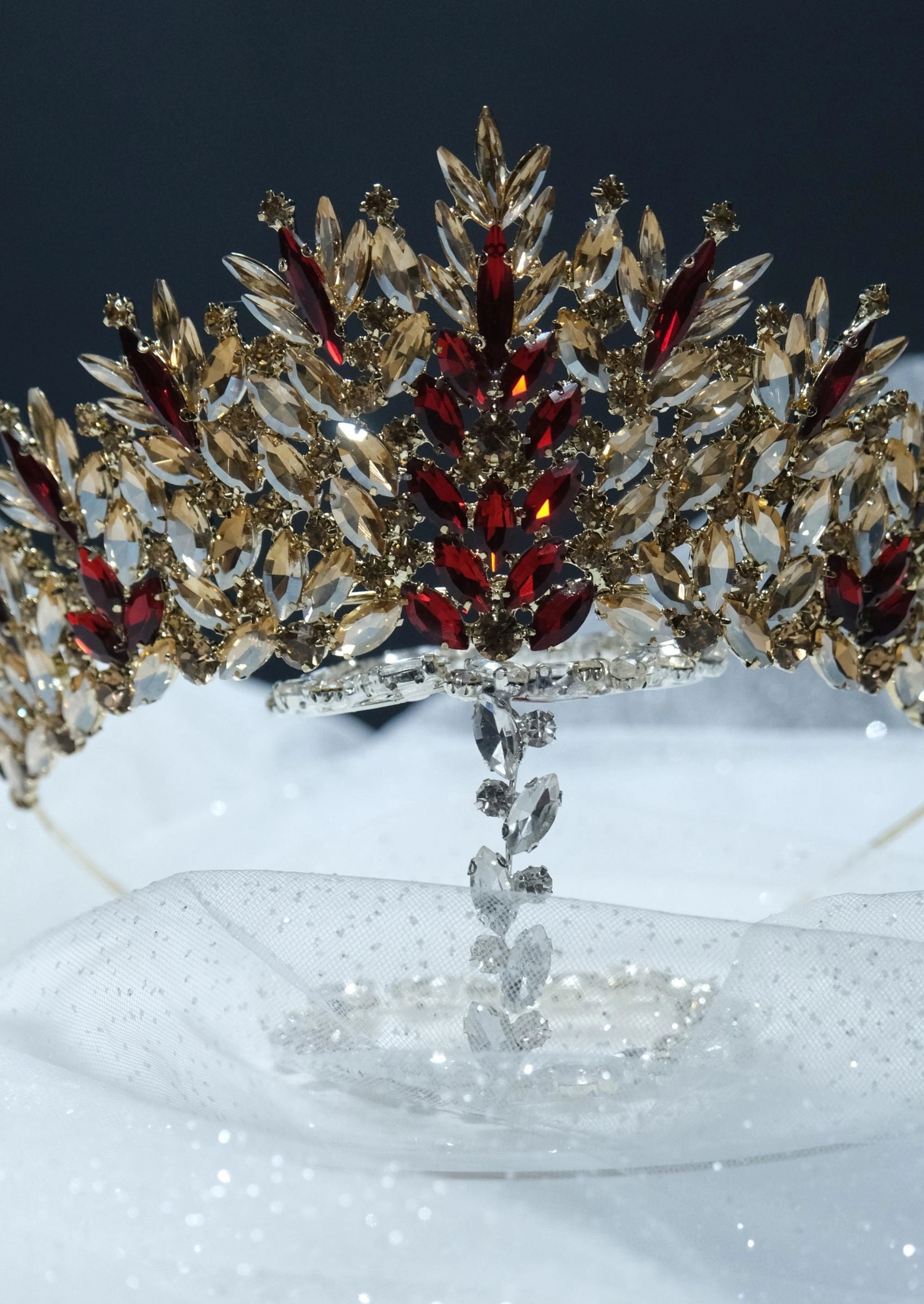 İki Renkli Kristal Prenses Tacı –  10  Farklı Renk Seçeneği