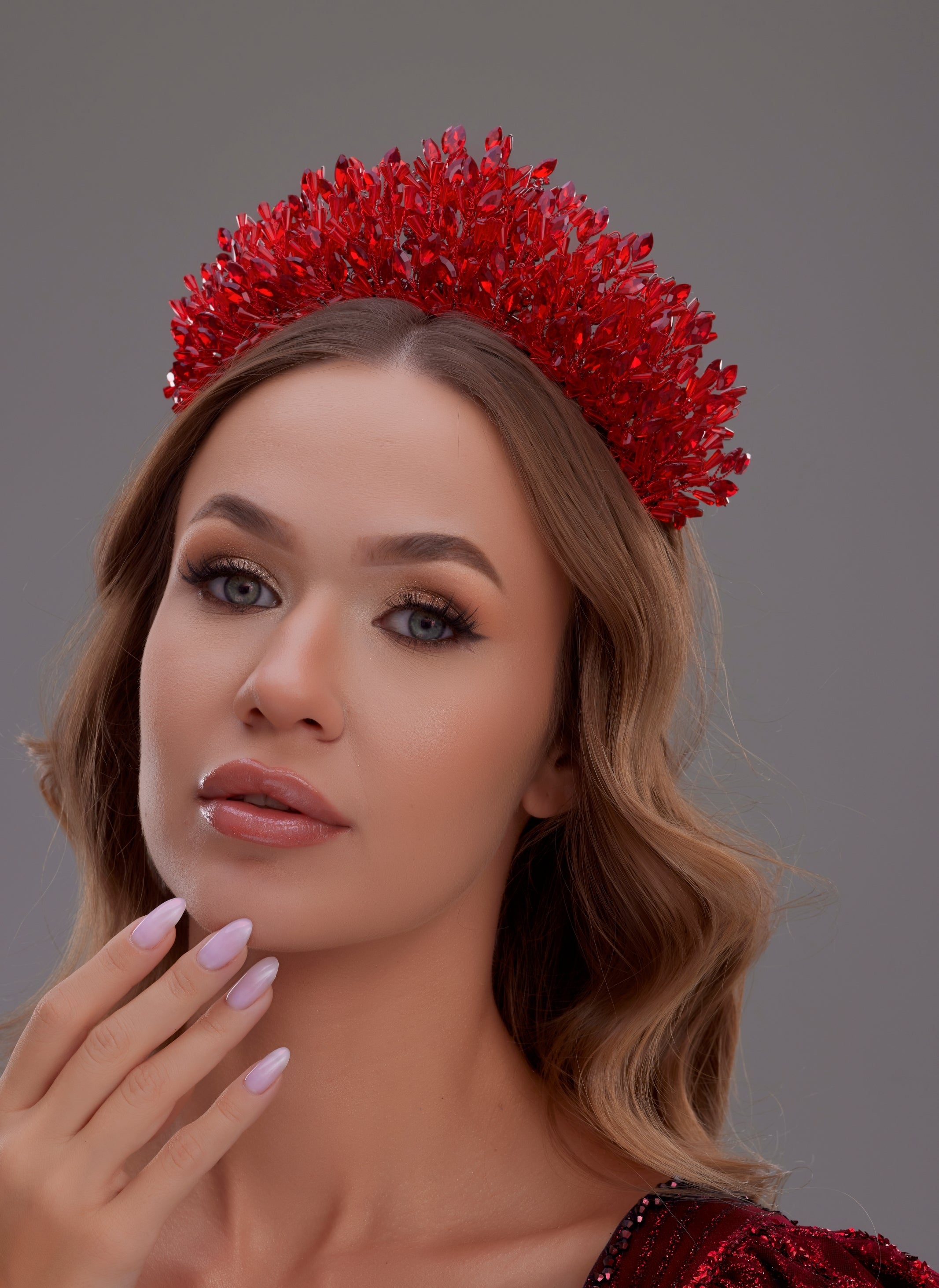 Kristal Taşlı Işıltılı Prenses Taç – El Yapımı Özel Tasarım Gelin Tacı