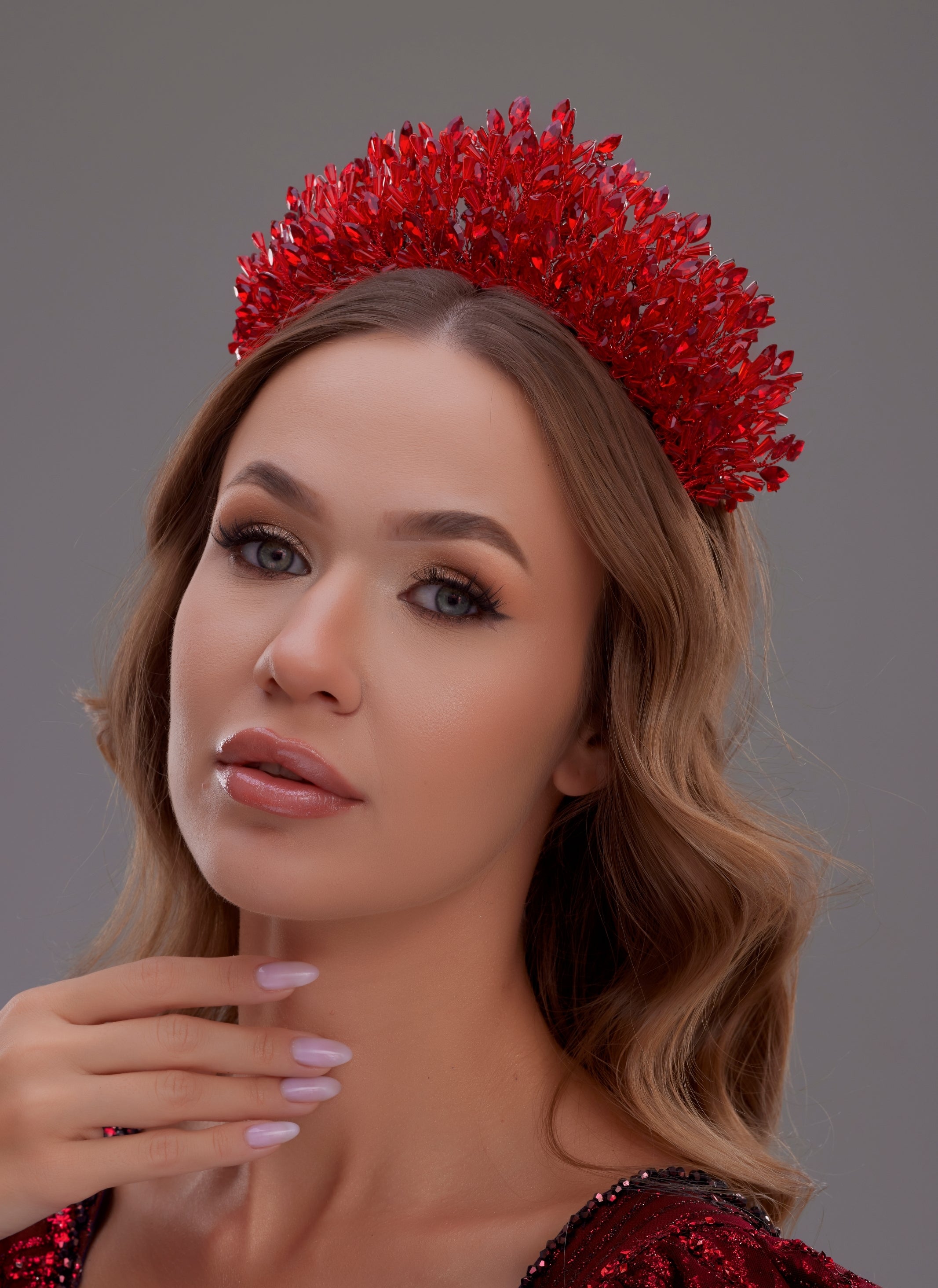 Kristal Taşlı Işıltılı Prenses Taç – El Yapımı Özel Tasarım Gelin Tacı