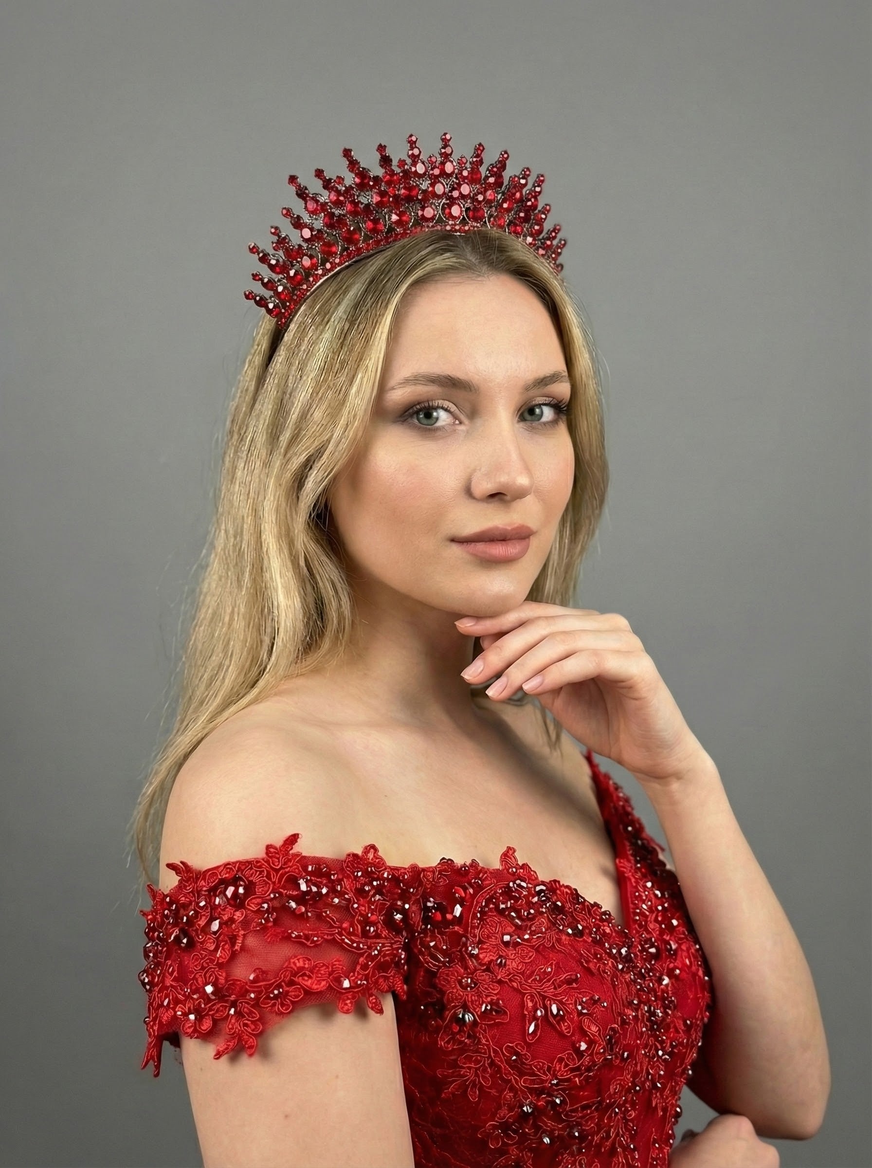 Gösterişli Taşlı Prenses Tacı – Kına ve Nişan Tacı