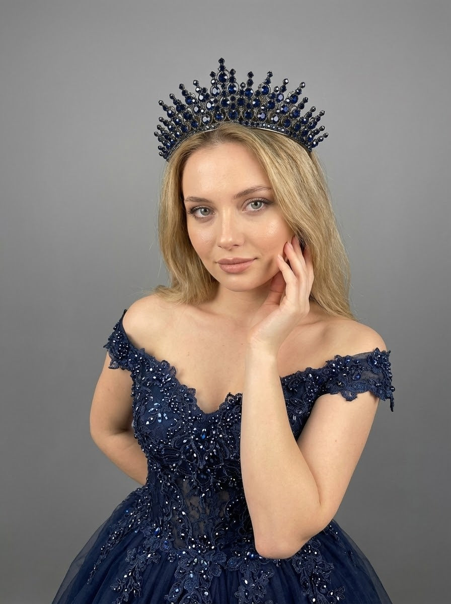 Gösterişli Taşlı Prenses Tacı – Kına ve Nişan Tacı