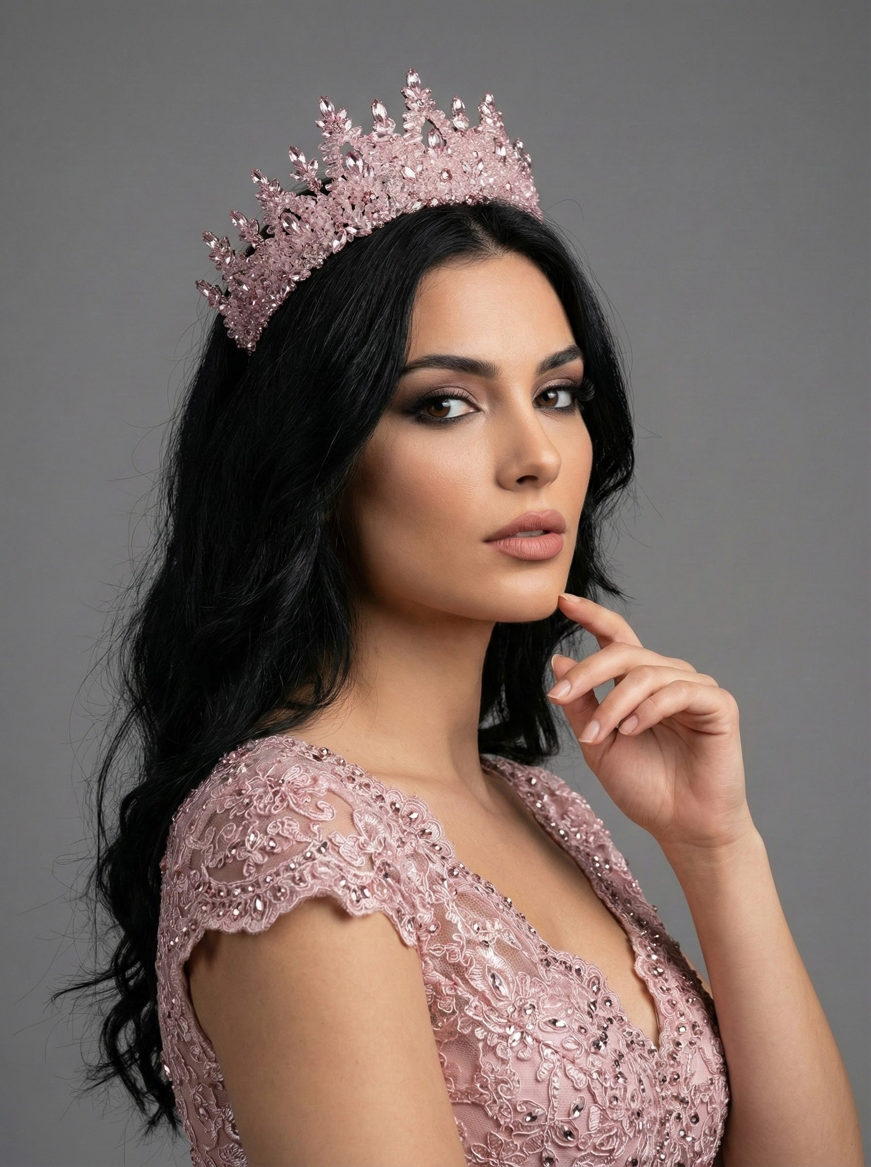 Işıltılı Kristal Gelin Tacı- Özel Gün Saç Aksesuarı