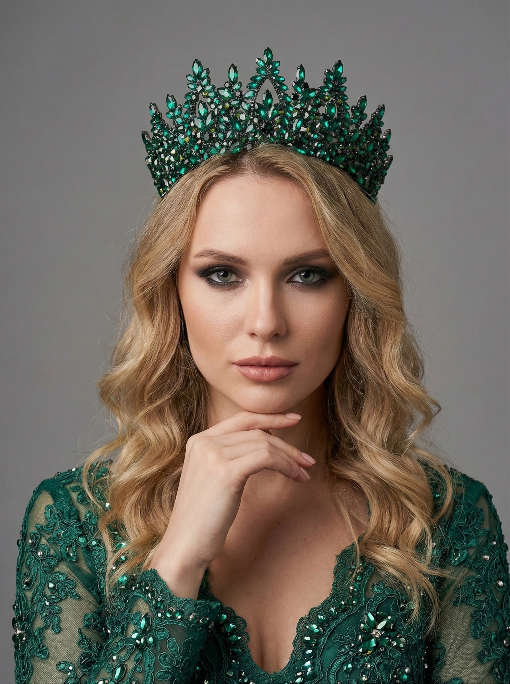 Işıltılı Kristal Gelin Tacı- Özel Gün Saç Aksesuarı